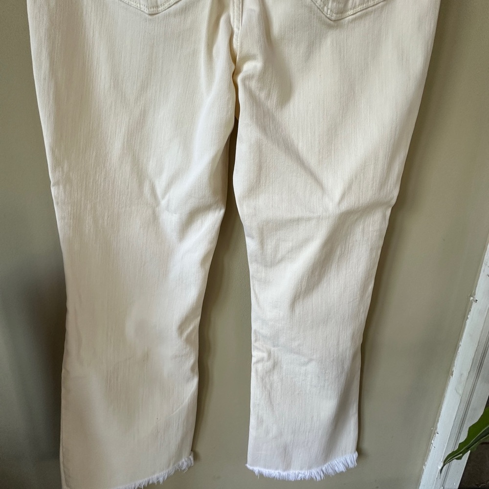 J. Jill Frayed Hem Light Yellow Women’s Pants Size 8 - Picture 7 of 11